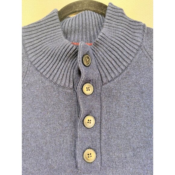 Banana Republic Mens Knit 1/4 Button-Up Sweater XL Navy Blue - Picture 2 of 11